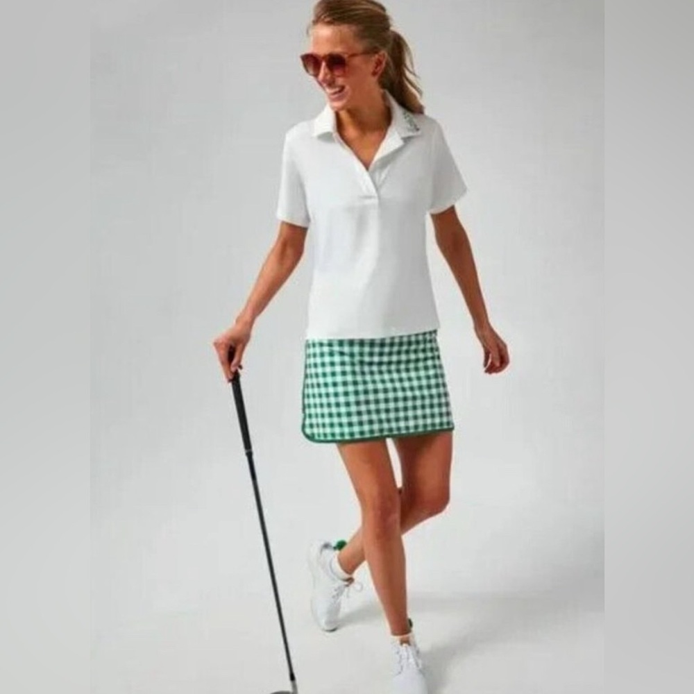 Tuckernuck NWOT green gingham skirt skirt shorts small